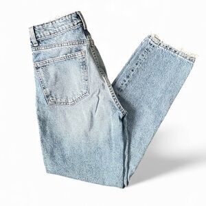 Zara Denim Straight Jeans in Light Blue